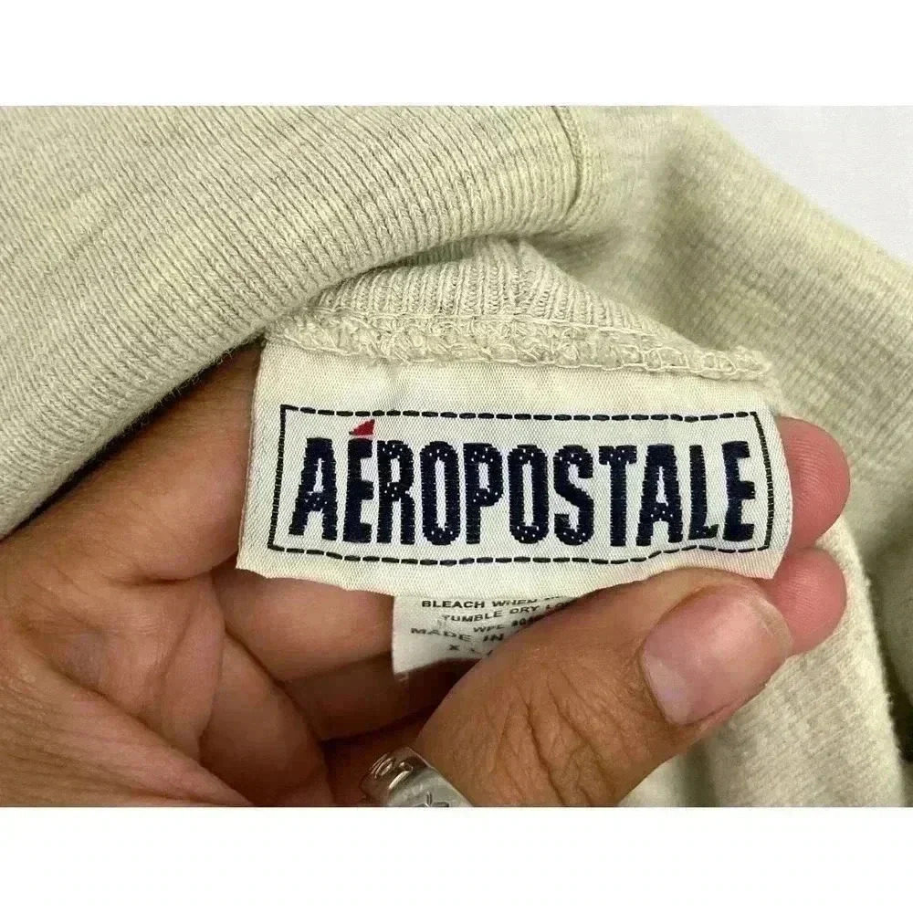 VTG Aeropostale Beige Turtleneck Top‎ Men's LARGE - Picture 3 of 10
